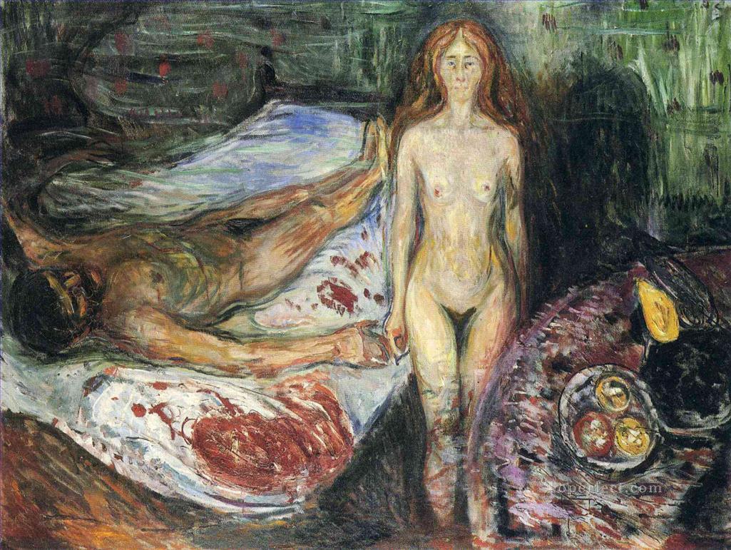 death of marat i 1907 Edvard Munch Expressionism Oil Paintings